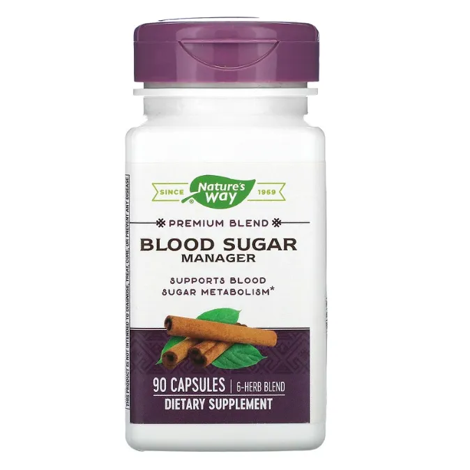 Пищевая добавка для улучшения метаболизма сахара в крови Blood Sugar Manager Nature's Way в капсулах 90 шт.