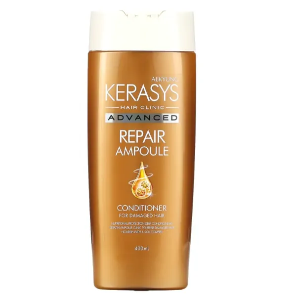 Ампульный кондиционер с кератином Kerasys Advanced Repair для восстановления сильно поврежденных, секущихся и окрашенных волос 400 мл