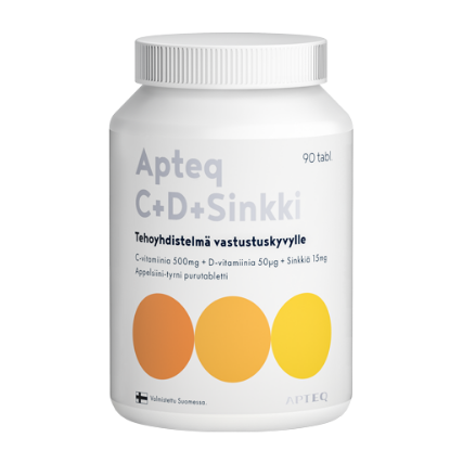 Витамины  C + D + Цинк Apteq в таблетках со вкусом апельсина и облепихи 90 шт.