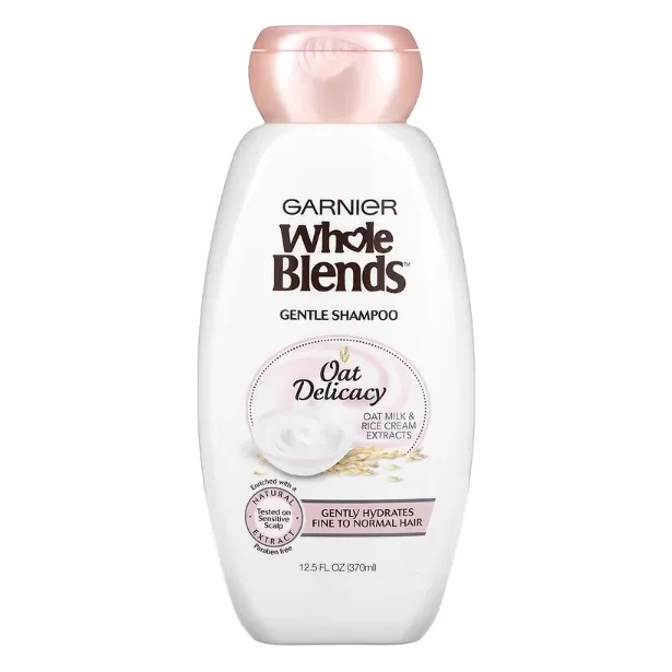Увлажняющий шампунь для тонких волос Garnier Whole Blends с экстрактом овсяного молока 370 мл