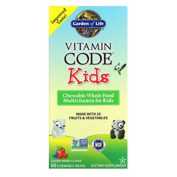 Мультивитамины для детей Garden of Life Vitamin Code со вкусом вишни и ягод 60 шт.