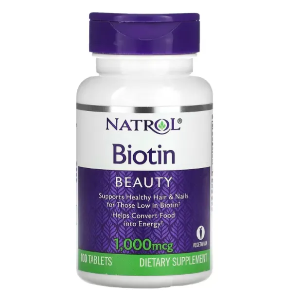 Биотин Natrol для поддержания здоровья организма 1000 мкг в таблетках 100 шт.