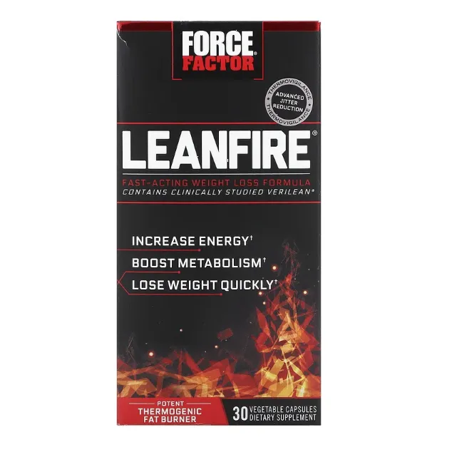 Пищевая добавка LeanFire Force Factor с быстродействующей формулой для похудения в капсулах 30 шт.