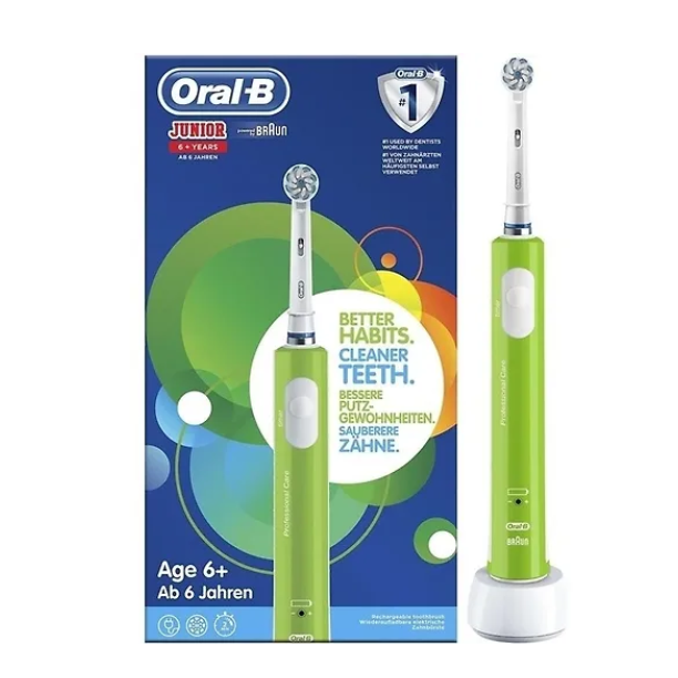 Электрическая зубная щетка Oral-B Junior зеленая, Oral-B Junior, Oral-B