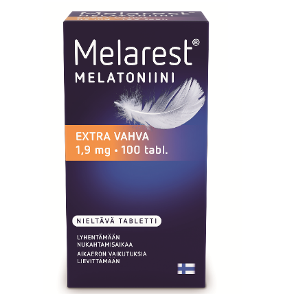 Пищевая добавка Melarest Melatoniini Extra Vahva 1,9 мг от бессонницы в таблетках 100 шт.