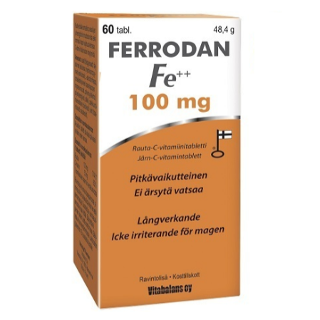 Препарат железа с витамином С Ferrodan Rauta 100 мкг в таблетках 60 шт.