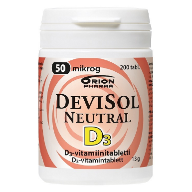 Витамин D3 DeviSol Neutral 50 мкг в таблетках 200 шт.