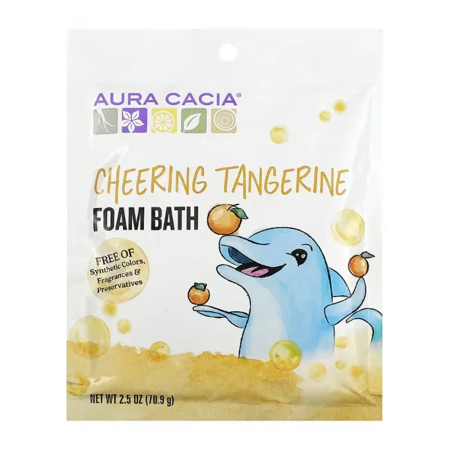 Детская бодрящая пена для ванны Aura Cacia мандарин с эфирными маслами в гранулах 70,9 г