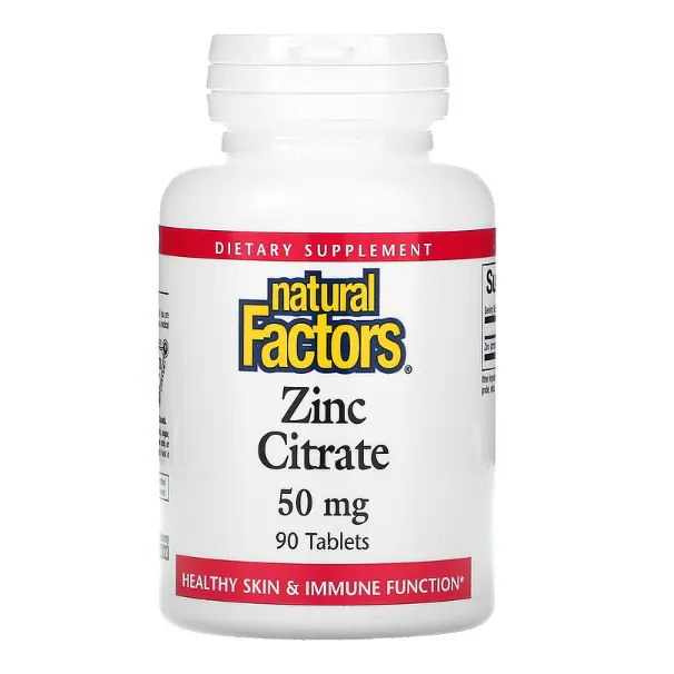 Цитрат цинка Natural Factors 50 мг в таблетках 90 шт.