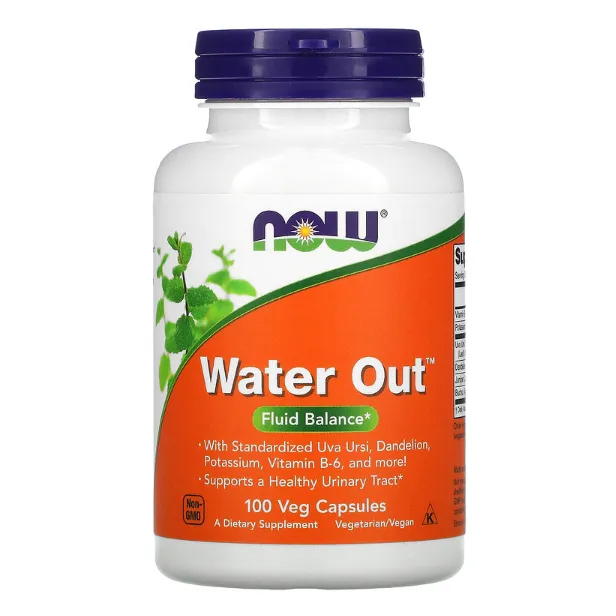 Пищевая добавка для нормализации водного баланса Water Out Now Foods в капсулах 100 шт.