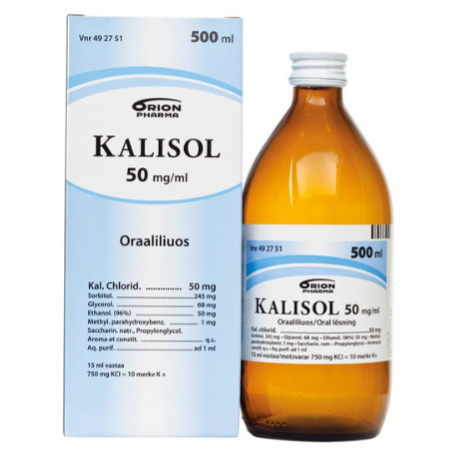 Калий Kalisol Orion Pharma 50 мкг 500 мл.