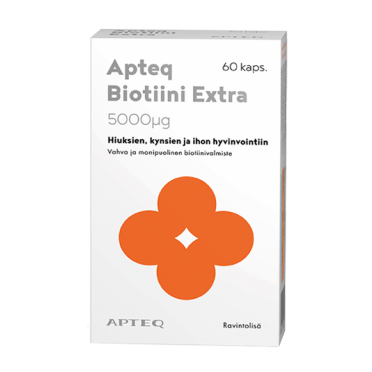 Пищевая добавка Apteq Biotiini Extra для здоровья волос, ногтей и кожи в капсулах 60 шт.