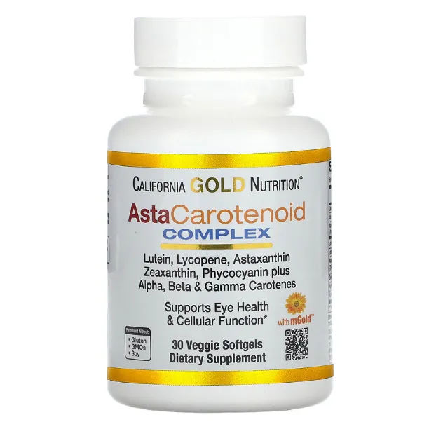 Комплекс астакаротиноидов лютеина ликопина астаксантина California Gold Nutrition в капсулах 30 шт.
