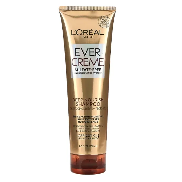 Безсульфатный шампунь для сухих и ломких волос L'Oréal Ever Creme с абрикосовым маслом 250 мл