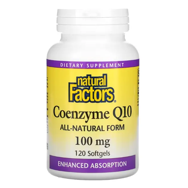 Коэнзим Q10 Natural Factors 100 мг для здоровья сердечно-сосудистой системы в капсулах 120 шт.