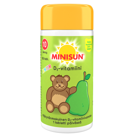 Витамин D3 Minisun Junior 10 мкг в таблетках со вкусом груши 100 шт.
