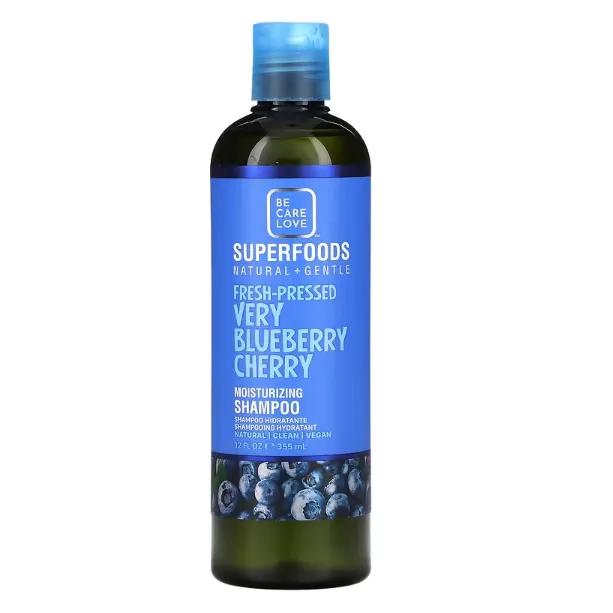 Увлажняющий шампунь для всех типов волос Be Care Love Superfoods Natural + Gentle с экстрактом черники и вишни 355 мл