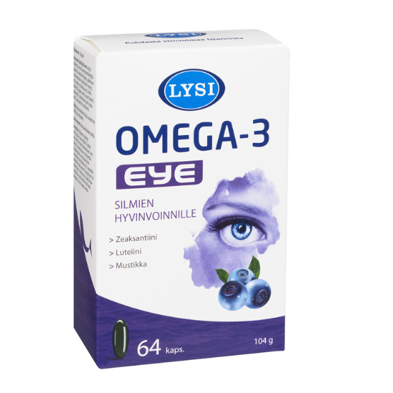 Lysi Omega-3 Eye витамины для глаз в капсулах 64 шт., витамины для зрения