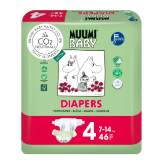 Подгузник 4/7-14кг Muumi Baby Diapers 46шт
