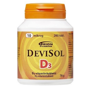 Витамин D3 DeviSol 10 мкг в таблетках с фруктово - цитрусовым вкусом 200 шт.