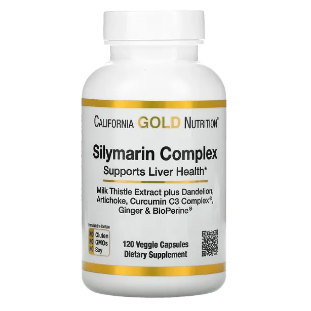 Пищевая добавка для здоровья печени Silymarin Complex California Gold Nutrition в капсулах 120 шт.