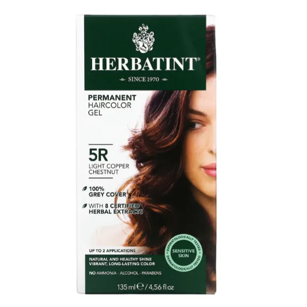 Гель - краска для волос Herbatint 5R светло-медно-коричневый 135 мл