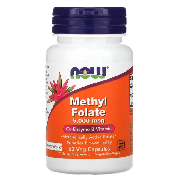 Метилфолат Now Foods 5000 мкг в капсулах 50 шт.