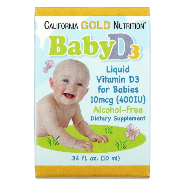 Витамин D3 для детей в каплях California Gold Nutrition 10 мкг (400 ме) 10 мл