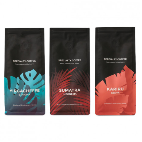 Набор кофе в зернах Yirgacheffe 250 г + Kenya Kariru 250 г + Indonesia Sumatra 250 г