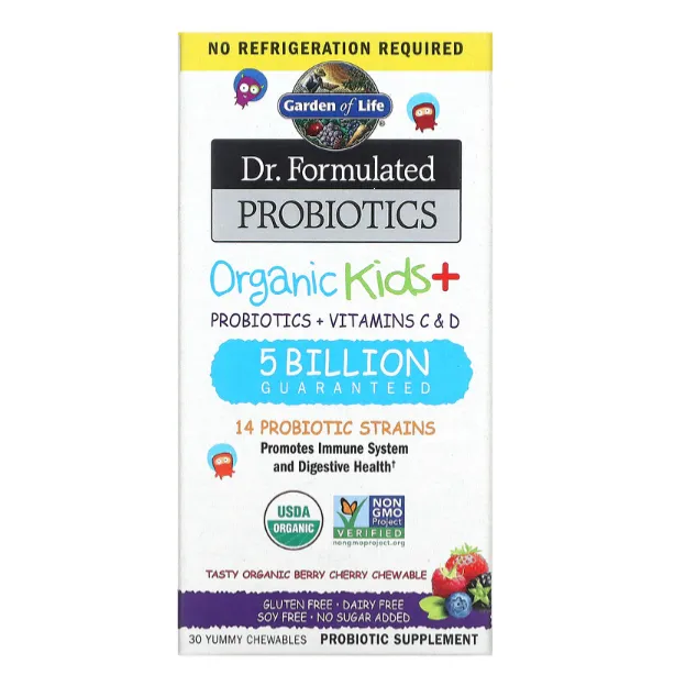 Пробиотики Dr. Formulated Garden of Life органическая формула для детей в таблетках со вкусом вишни и ягод 30 шт.