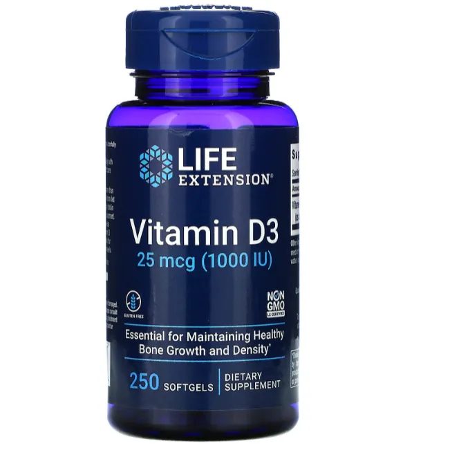 Витамин D3 Life Extension 25 мкг (1000 IU) в таблетках 250 шт.
