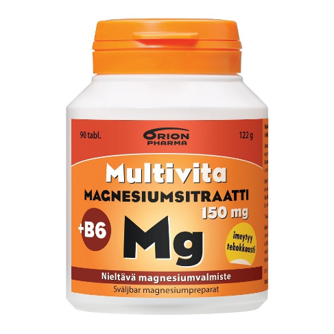 Пищевая добавка с магнием и витаминов В6 Multivita 150 мг в таблетках 90 шт.