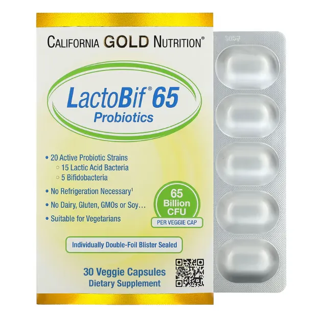 Пробиотик LactoBif California Gold Nutrition 65 миллиардов КОЕ в капсулах 30 шт.