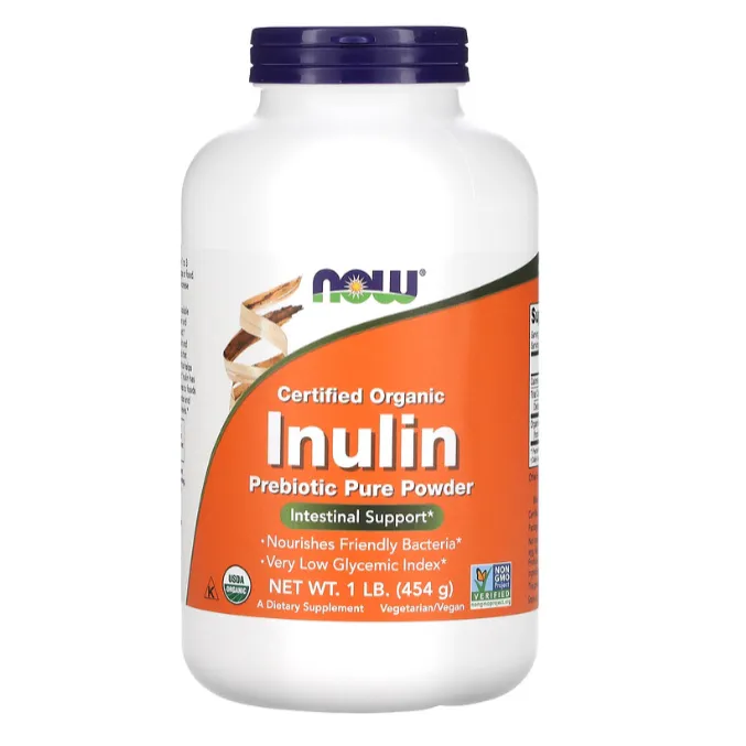 Органический инулин Now Foods пребиотик для улучшения пищеварения 454 г