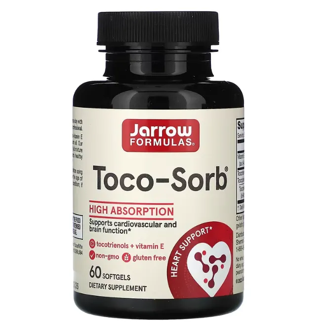 Комплекс токотриенола и витамина Е Toco-Sorb Jarrow Formulas для здоровья сердечно-сосудистой системы в таблетках 60 шт.