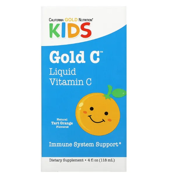 Жидкий витамин C California Gold Nutrition класс USP с апельсиновым вкусом 118 мл