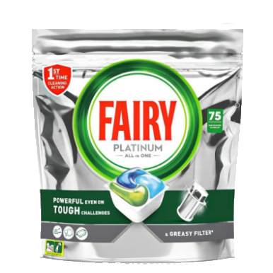 Таблетки для посудомоечной машины Fairy Platinum All in One 75шт 
