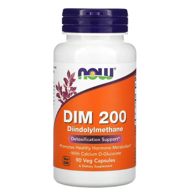 DIM 200 (дииндолилметан) Now Foods для нормализации метаболизма гормонов в капсулах 90 шт.