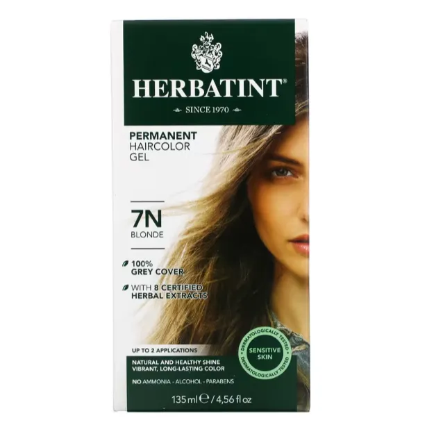 Гель - краска для волос Herbatint 7N блонд 135 мл
