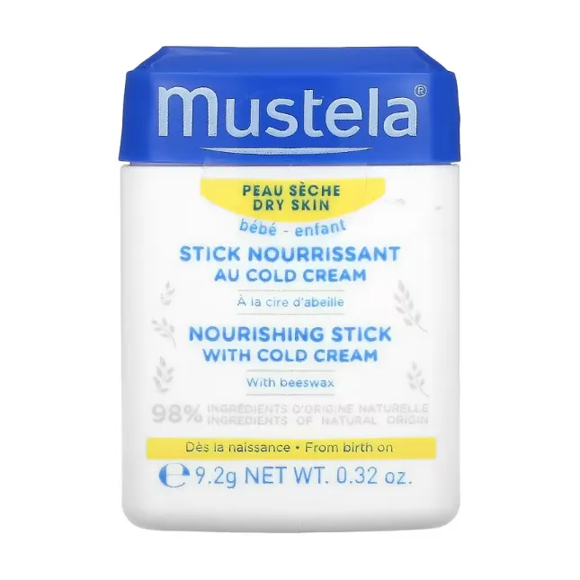 Детский питательный бальзам - стик Mustela с с кольдкремом и органическим пчелиным воском 9,2 г