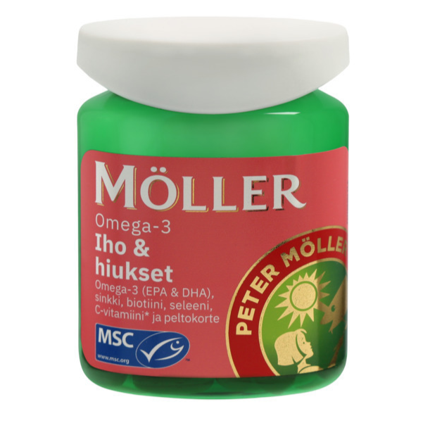 Витамины для кожи и волос Moller Omega-3 Iho and Hiukset в капсулах 60 шт.