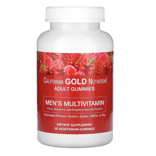 Мультивитамины для мужчин California Gold Nutrition с ягодным вкусом 90 шт.