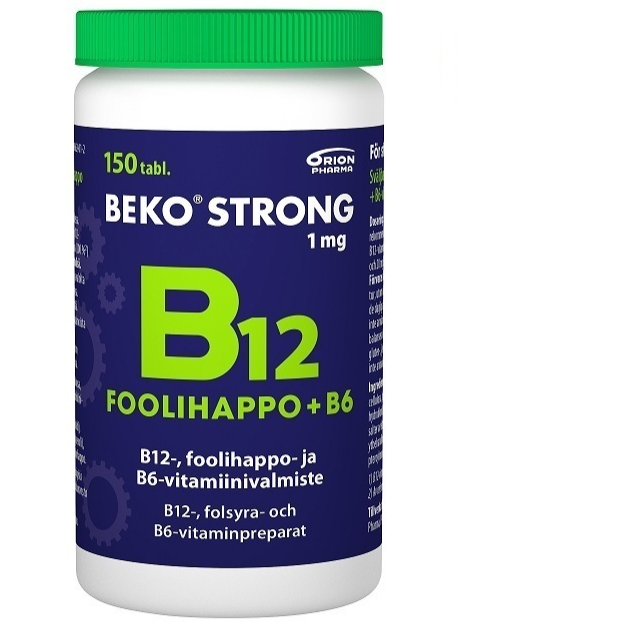 Витамины В12, В6 с фолиевой кислотой Beko Strong в таблетках 150 шт.