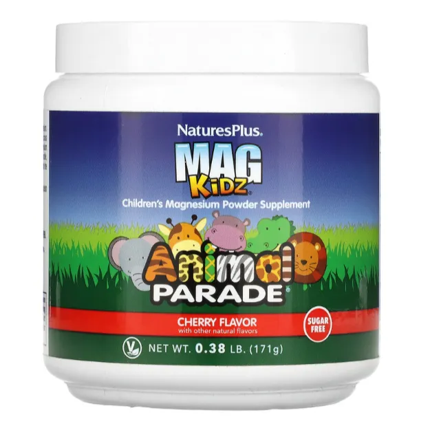 Магний для детей Animal Parade MagKidz Natures Plus с вишневым вкусом 171 г