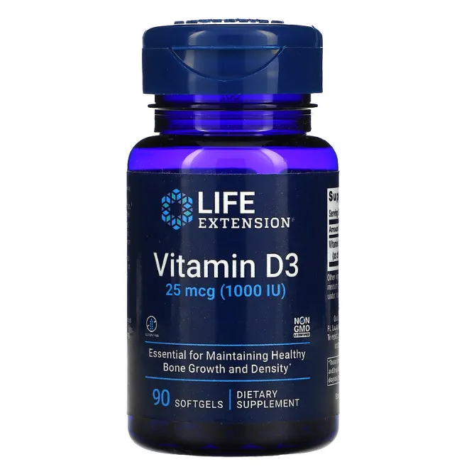Витамин D3 Life Extension 25 мкг (1000 IU) в таблетках 90 шт.