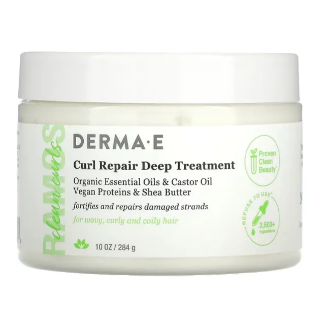 Восстанавливающая маска Derma E Ramos Clean Curls для ломких и поврежденных волос 284 г