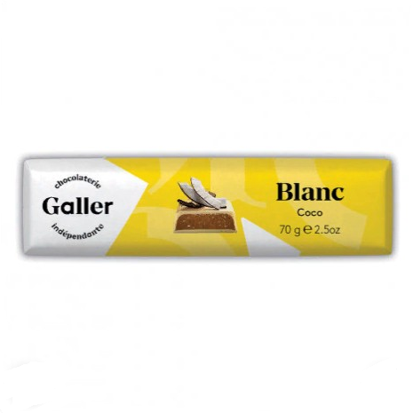 Шоколадный батончик Galler White Blanc Coco 70 г