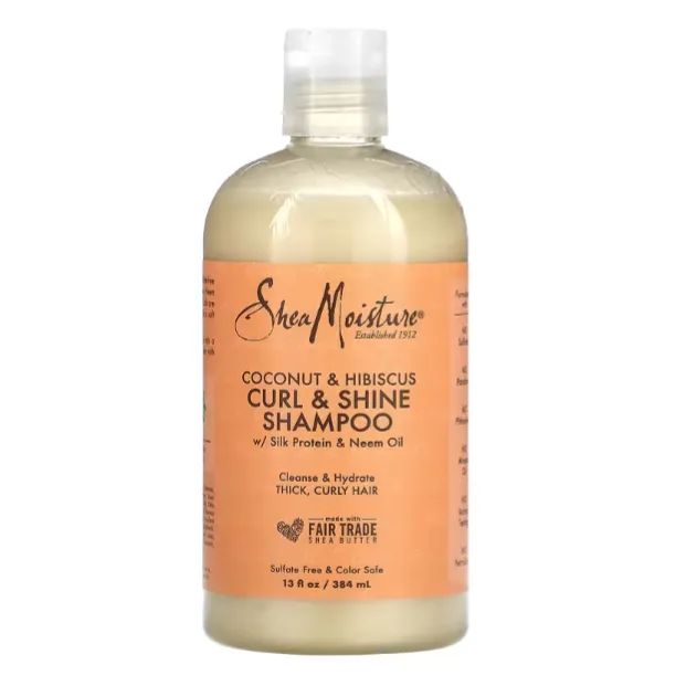 Шампунь для кудрявых волос Shea Moisture с кокосовым маслом и цветами гибискуса 384 мл
