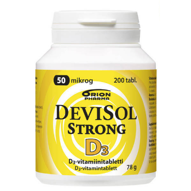 Витамин D3 DeviSol Strong 50 мкг в таблетках с цитрусовым вкусом 200 шт.