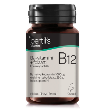 Витамины В12 с фолиевой кислотой Bertil's в таблетках 100 шт.